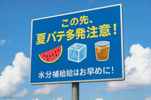 夏バテ注意看板 夏バテ注意看板の写真