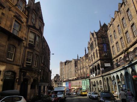 スコットランドの古い街並み イギリス,スコットランド,建物の写真素材