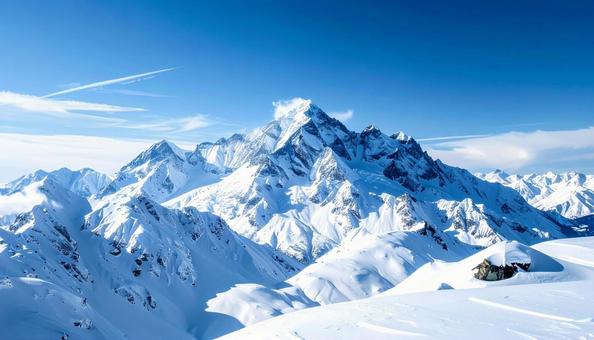 堂々とそびえる白銀の山脈 堂々とそびえる白銀の山脈の写真
