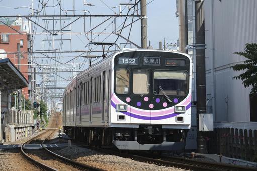 東急1000系 いけたまハッピートレイン 東急1000系 いけたまハッピートレイン 東急,多摩川線,武蔵新田の写真素材
