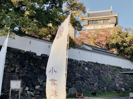 北九州市の小倉城 小倉城,小倉,紅葉の写真素材