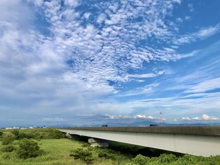 新潟の空 空,背景,風景の写真素材