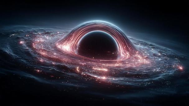 銀河の中心:巨大なブラックホールの想像図 銀河の中心:巨大なブラックホールの想像図の写真