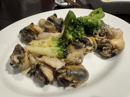 つぶ貝 貝,つまみ,北海道の写真素材