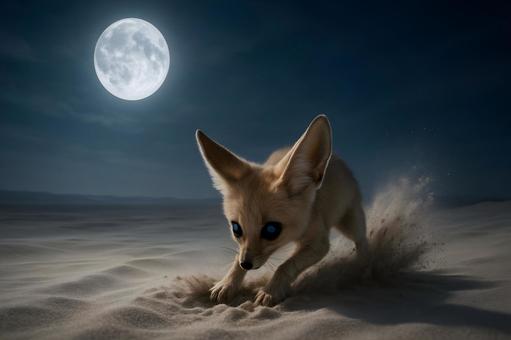 月夜のフェネック 月夜のフェネックの写真