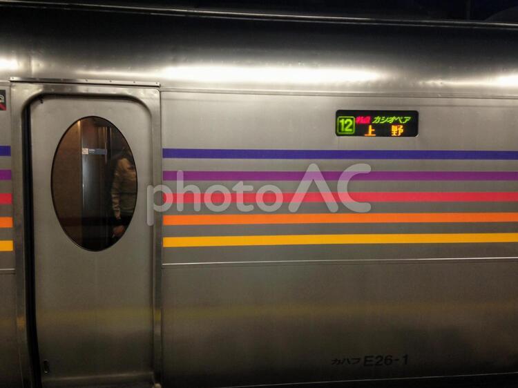 カシオペアの乗降口 カシオペア,寝台特急,乗降口の写真素材