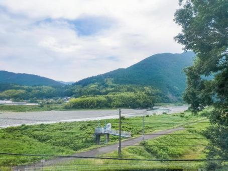 Fuji River seen from JR Minobu Line Nagatsuki Fujinomiya, JPG