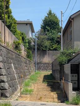 都会の住宅街の狭い空き地 都会の住宅街の狭い空き地 空き地,住宅街,更地の写真素材