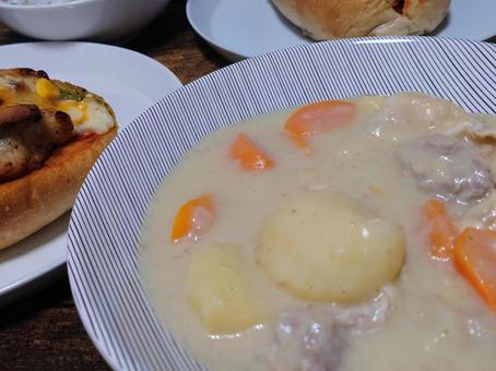Photo, cream stew, stew, white stew, 