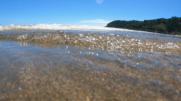波打ち際 波打ち際 海,空,雲の写真素材