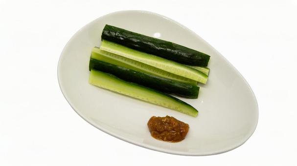 きゅうりの味噌野菜スティック（背景透過） きゅうり,味噌,野菜スティックの写真素材