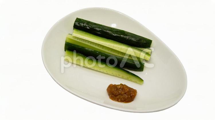 きゅうりの味噌野菜スティック（背景透過） きゅうり,味噌,野菜スティックの写真素材