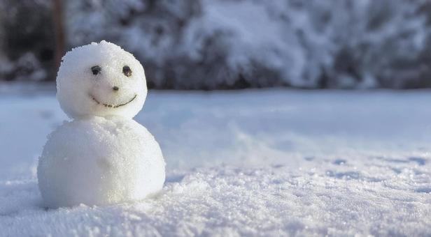 手作りの雪だるまと冬景色1 手作りの雪だるまと冬景色1の写真