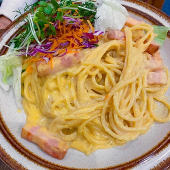 カルボナーラ カルボナーラ スパゲッティ,パスタ,洋食の写真素材