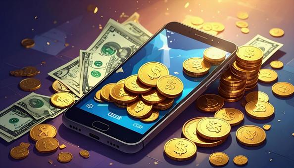 スマートフォンとお金 スマートフォンとお金の写真