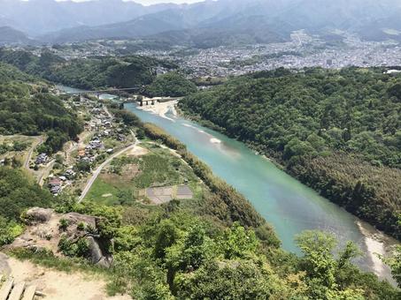 苗木城からの眺め4 苗木城からの眺め4 苗木城,城址,続日本100名城の写真素材