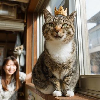 私の推し活:王冠をかぶる猫 私の推し活:王冠をかぶる猫の写真