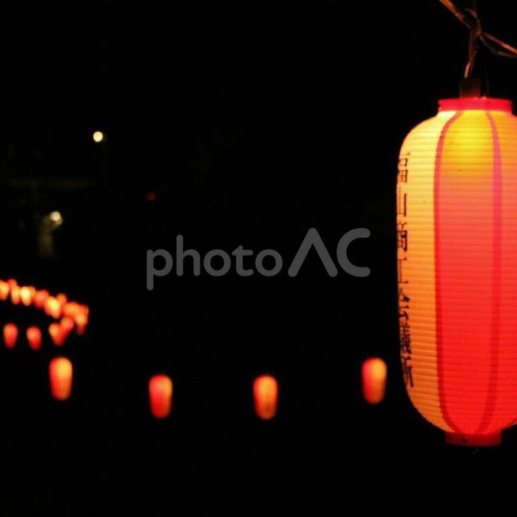 夏の夜 夏,夜,提灯の写真素材