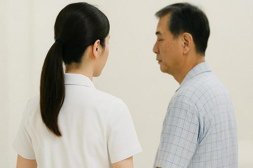看護師が患者に寄り添う・医療現場・病院 看護師が患者に寄り添う・医療現場・病院の写真