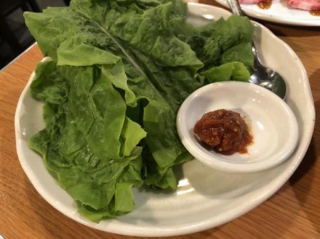 サンチュ サンチュ サンチュ,焼肉,韓国の写真素材