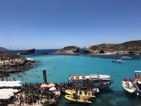 マルタのコミノ島ブルーラグーン マルタ,ヨーロッパ,バカンスの写真素材