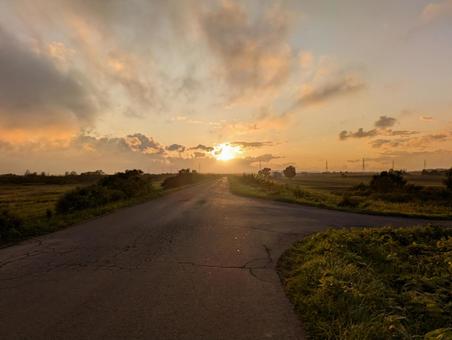 夕日 夕日 夕日,夕焼け,夕暮れの写真素材