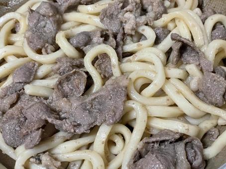ジンギスカンうどん ジンギスカン,肉,うどんの写真素材