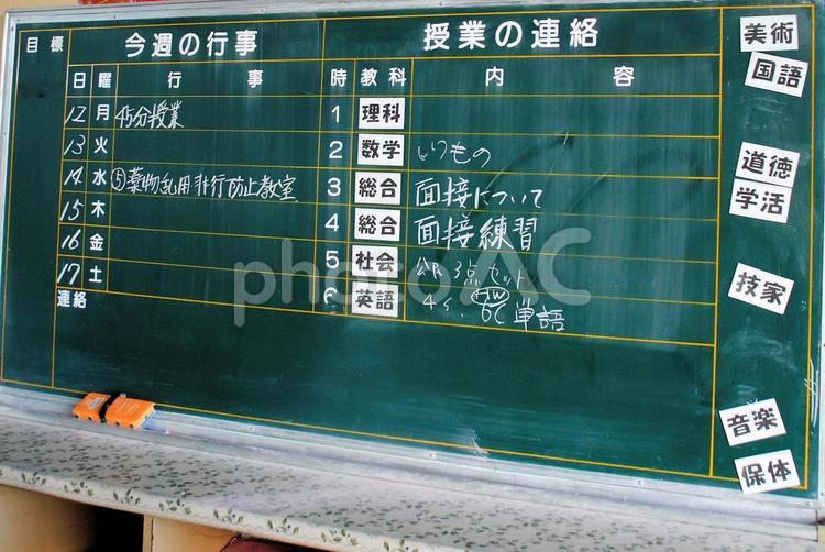 教室の後ろの黒板 教育,勉強,ボードの写真素材