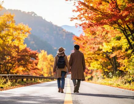 秋の紅葉の中を散歩 秋の紅葉の中を散歩の写真