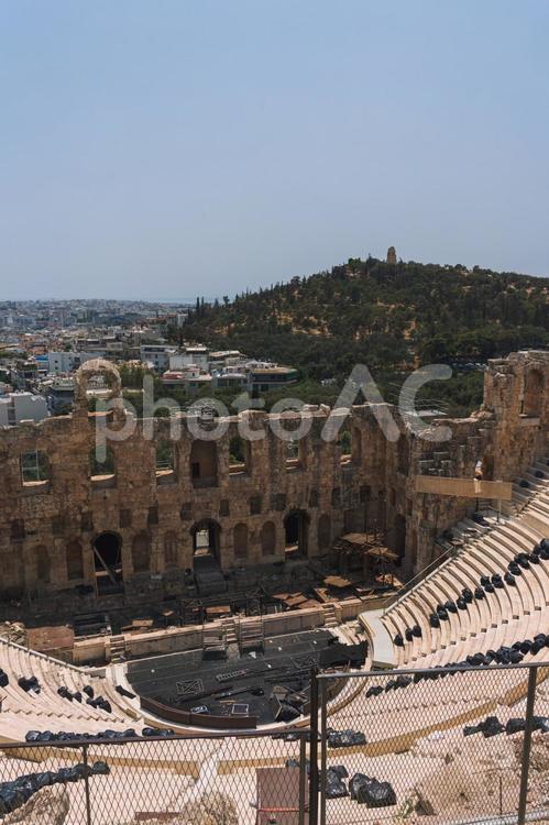 アクロポリスの丘から見下ろすアテネ ギリシャ,アテネ,古代ギリシャの写真素材
