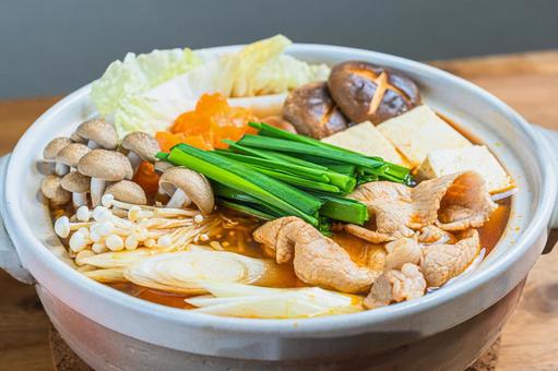 チゲ鍋 チゲ鍋,鍋料理,韓国風の写真素材