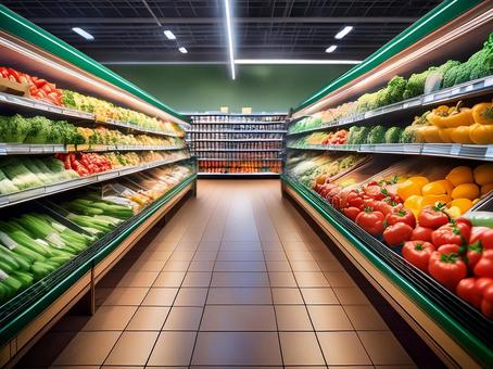 スーパーの食料品・野菜売り場5 スーパーの食料品・野菜売り場5の写真