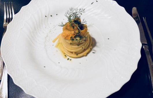 ウニパスタ 雲丹,ウニ,パスタの写真素材