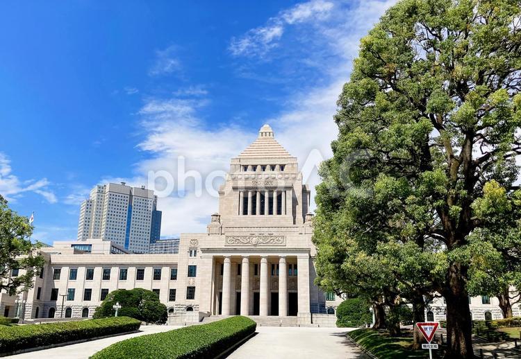 東京風景・国会議事堂 国会議事堂,千代田区,永田町の写真素材