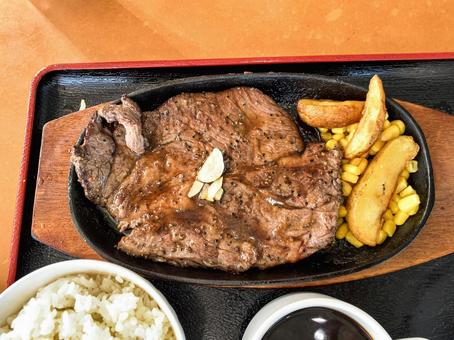 ステーキランチ ステーキ,スタミナ,鉄板の写真素材