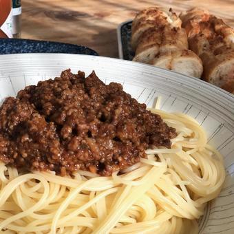 ミートソースパスタ ミートソースパスタ,パスタ,ランチの写真素材