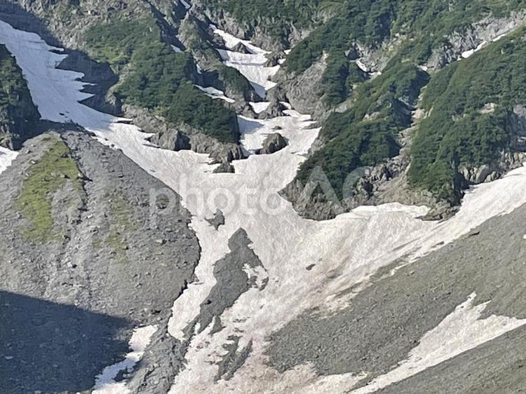 涸沢からの展望 16 雪渓,自然,風景の写真素材