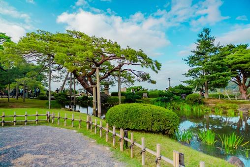 【石川】兼六園 文化財指定庭園 【石川】兼六園 文化財指定庭園 兼六園,石川,金沢の写真素材
