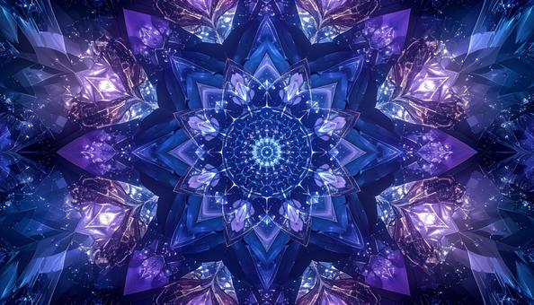 幻想的な紫と青の万華鏡アート 幻想的な紫と青の万華鏡アートの写真