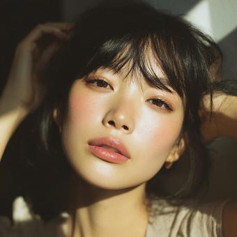 繊細な表情のクローズアップ 繊細な表情のクローズアップの写真