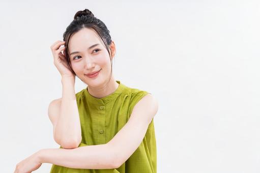 若い女性のビューティ 若い女性のビューティ スキンケア,美容,女性の写真素材