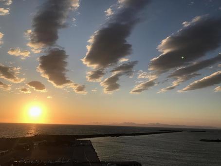 夕日、海岸 夕日、海岸 夕日,景色,風景の写真素材
