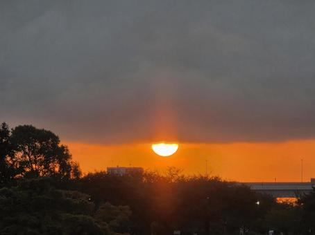 朝日と雲 風景,空,屋外の写真素材