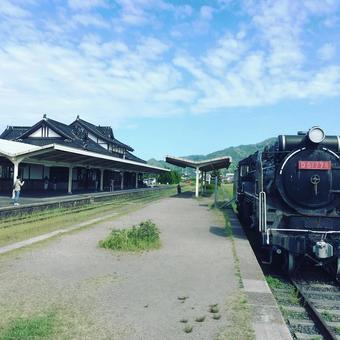 駅とSL 駅とSLの写真