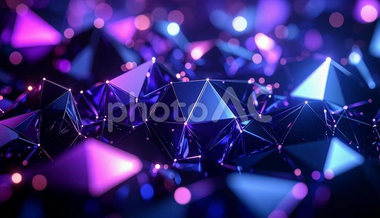 サイバー空間の幻想的なクリスタル模様 クリスタル,多角形,幾何学の写真素材