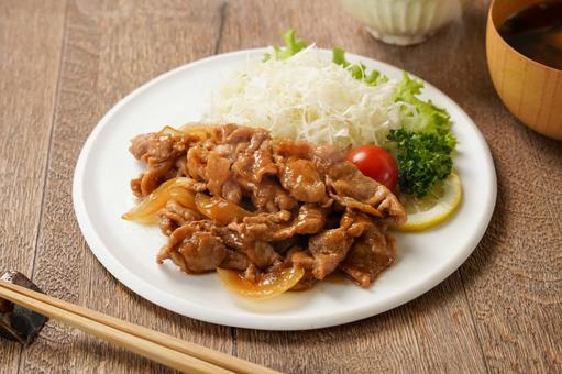 豚しょうが焼き 豚しょうが焼き 豚生姜焼き,豚しょうが焼き,豚こま切れ肉の写真素材