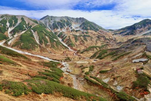 北アルプス大日岳紅葉登山 北アルプス,立山,大日岳の写真素材