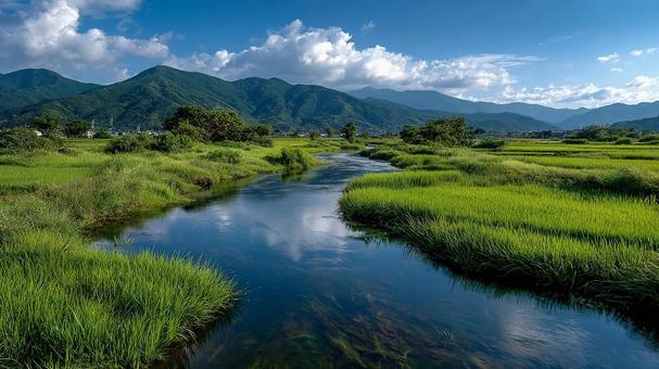 晴れた日の息をのむような田園風景 晴れた日の息をのむような田園風景の写真