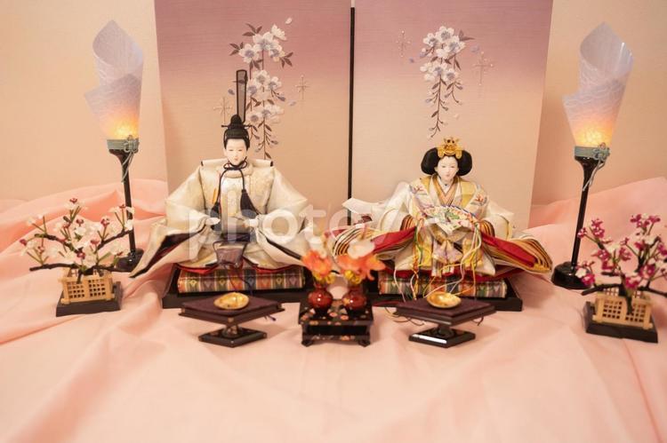 ひなまつりの飾りつけ ひな祭り,雛人形,お雛様の写真素材