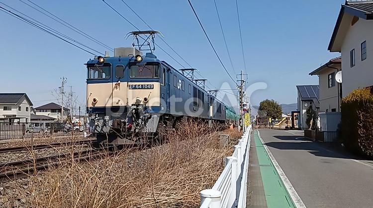最後の重連貨物 鉄道,jr,jr東日本の写真素材